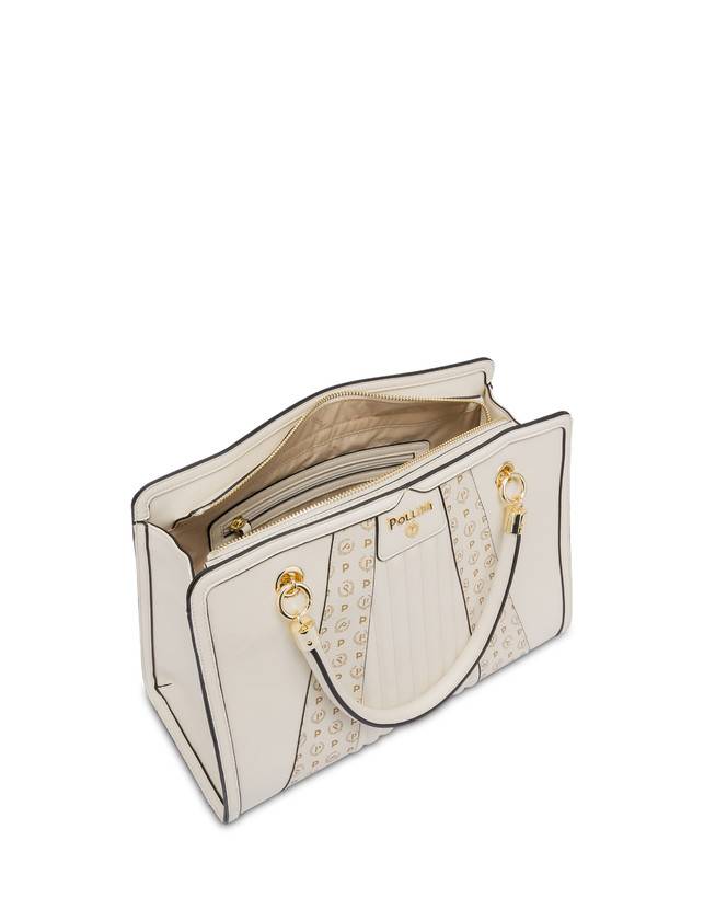 Pollini Borsa Doppio Manico Shell Avorio/avorio Shopping Online