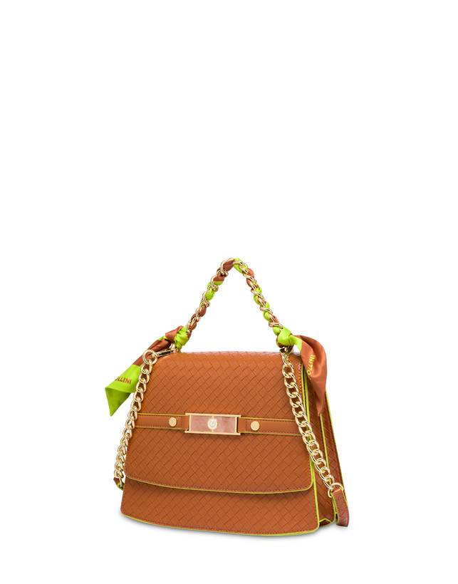 Pollini Borsa A Mano Con Foulard Color Explosion Cuoio/cuoio Novità