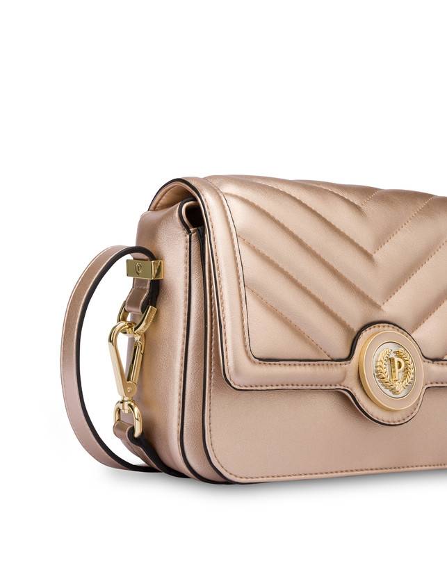 Pollini Borsa A Tracolla Matelassé Sunbeam Rose Gold Vendita Calda