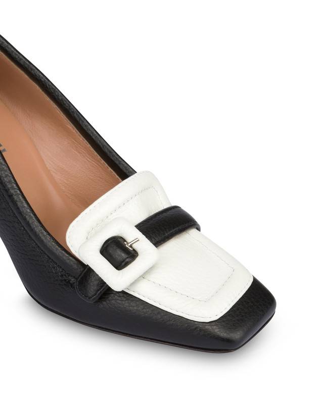 Pollini Décolleté In Vitello Bottalato Ursula Nero/ghiaccio Vendite Flash