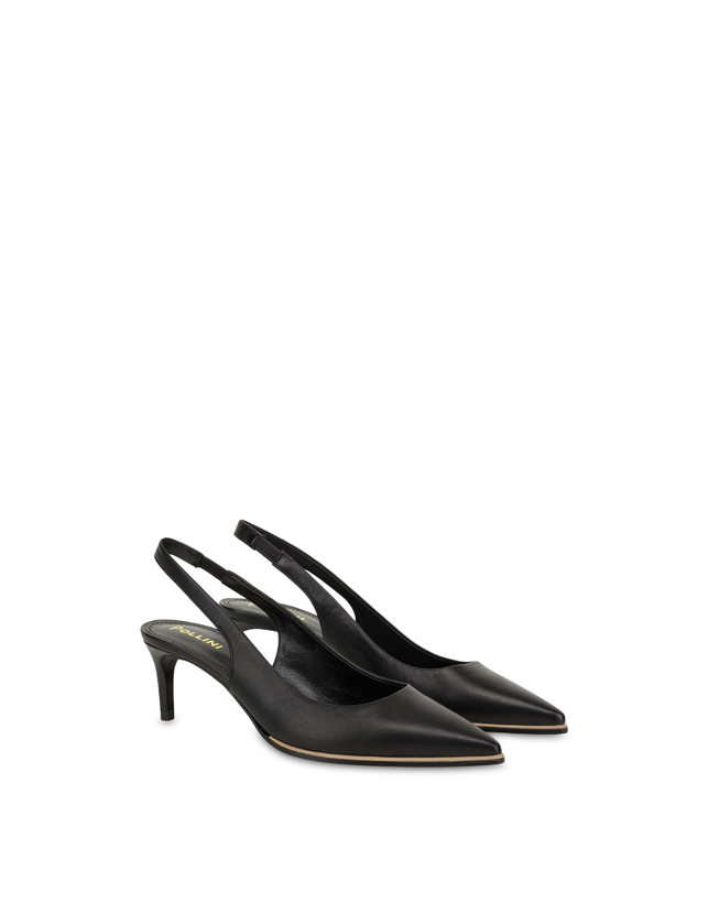 Pollini Slingback In Nappa Attitude Nero In Linea