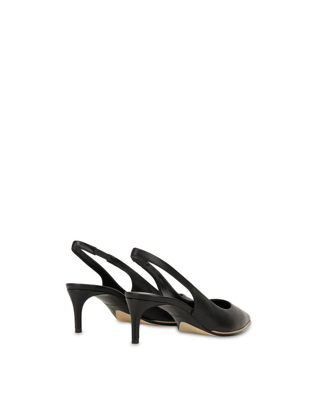 Pollini Slingback In Nappa Attitude Nero In Linea