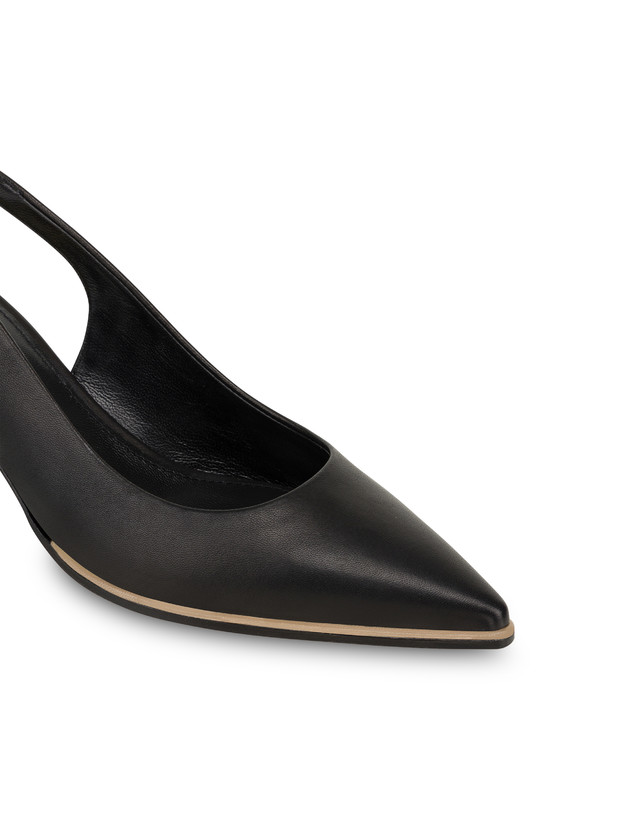 Pollini Slingback In Nappa Attitude Nero In Linea