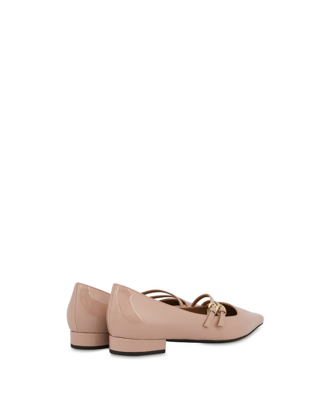 Pollini Ballerine In Vernice Bi-buckle Antico Pezzi Unici