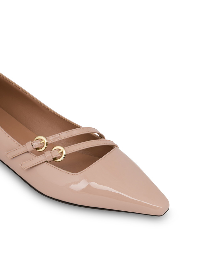 Pollini Ballerine In Vernice Bi-buckle Antico Pezzi Unici