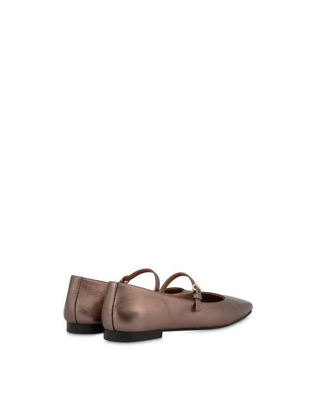 Pollini Ballerine In Nappa Laminata Nina Legno Consegna Veloce