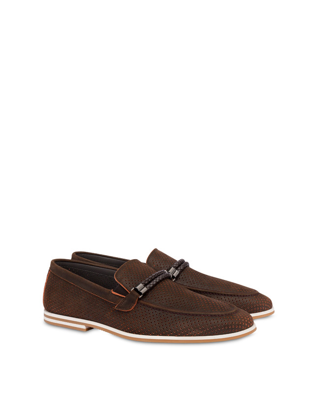 Pollini Mocassini In Scamosciato Traforato B-light T.moro Shopping Online