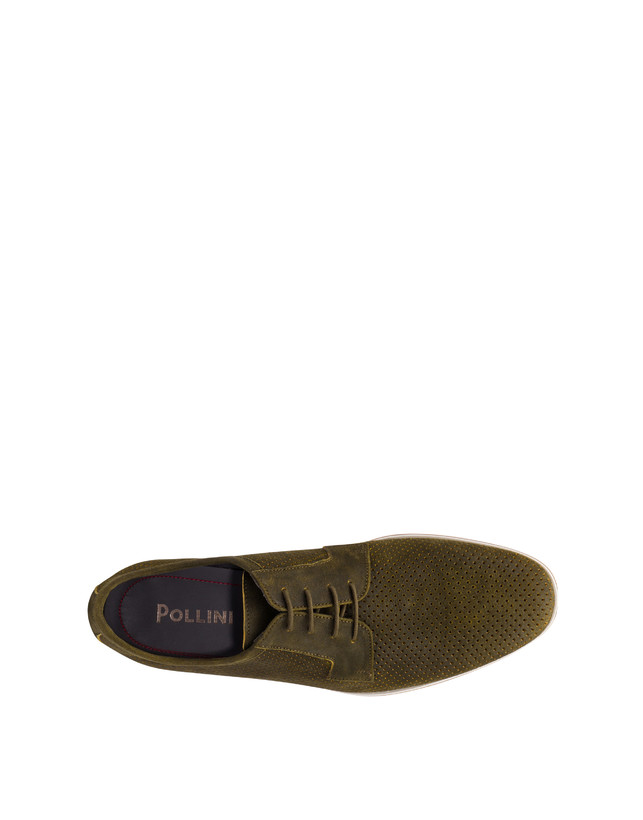 Pollini Derby In Scamosciato Traforato B-light Militare Affare Del Giorno