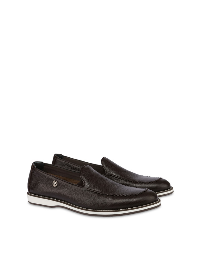 Pollini Mocassini In Vitello Green Field T.moro Prezzo Ridotto