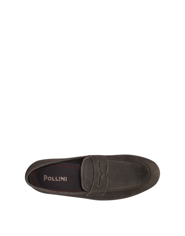 Pollini Mocassini In Scamosciato Flexy Grafite Convenienza