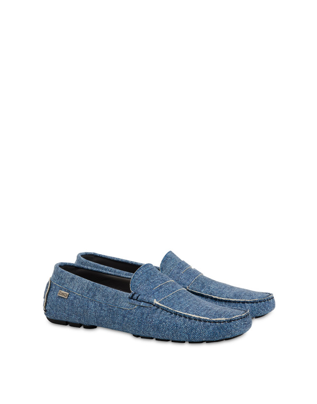 Pollini Mocassini Driver In Nappa Eazy Blu Presa
