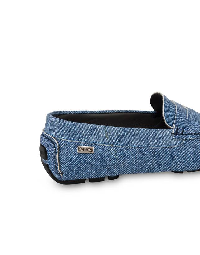 Pollini Mocassini Driver In Nappa Eazy Blu Presa