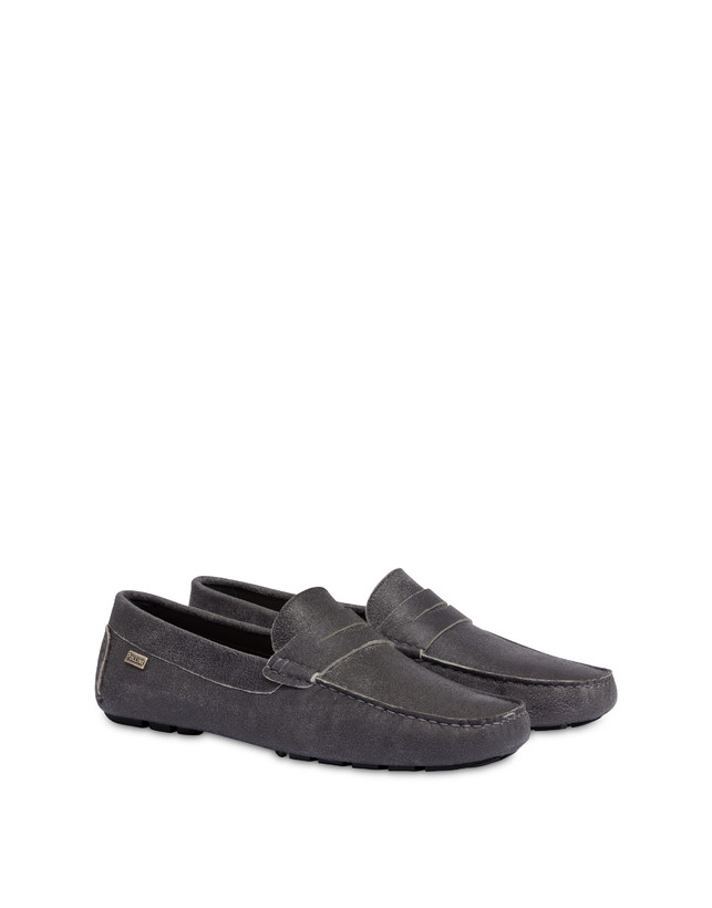 Pollini Mocassini In Capra Drivers Grafite Offerta