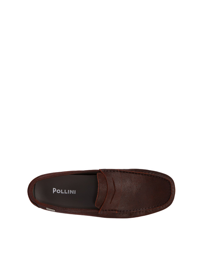 Pollini Mocassini In Capra Drivers Ruggine Economico