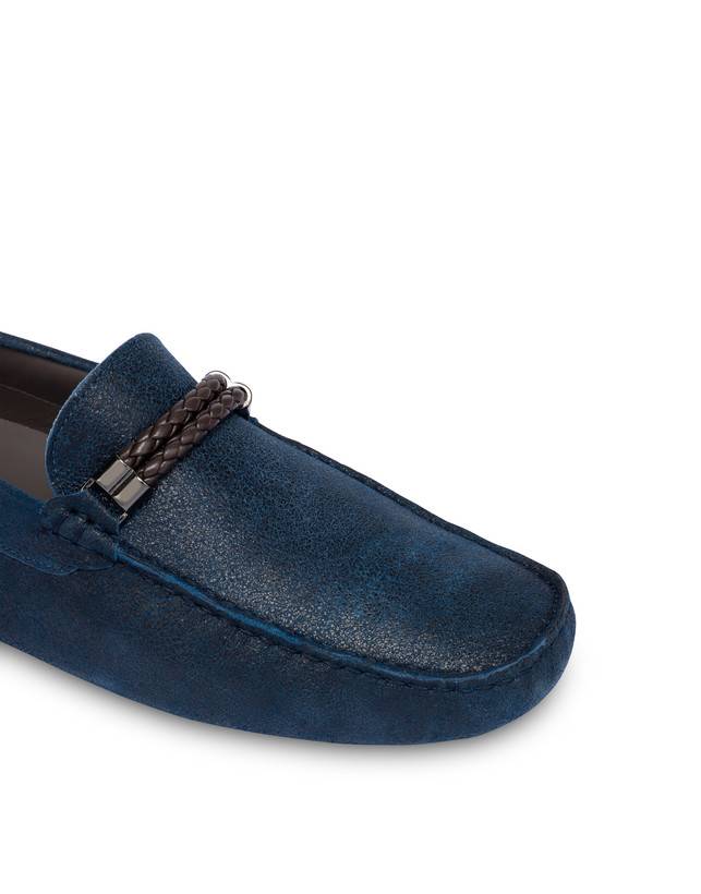 Pollini Mocassini Con Morsetto In Pelle Eazy Blu In Vendita