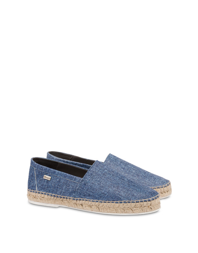 Pollini Espadrillas In Capra Stampa Denim Blu Offerte