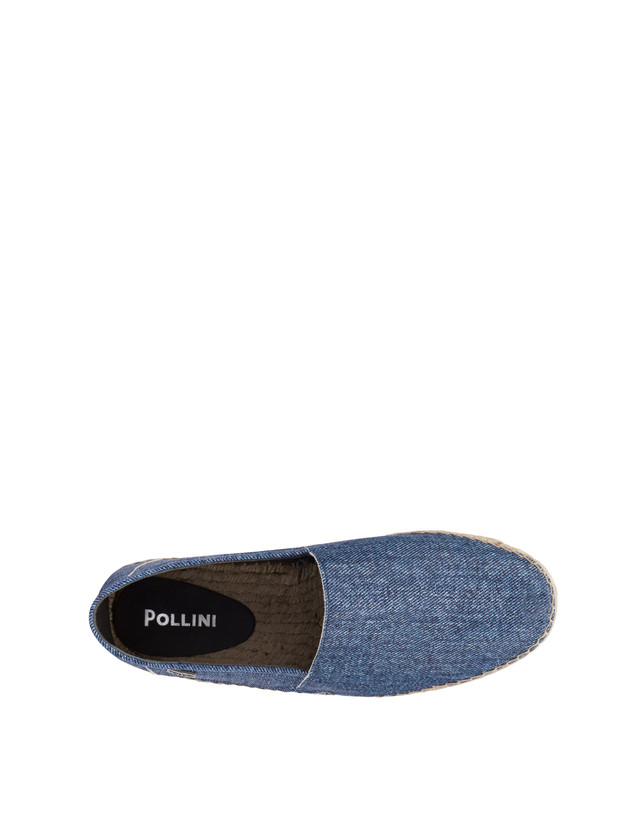 Pollini Espadrillas In Capra Stampa Denim Blu Offerte