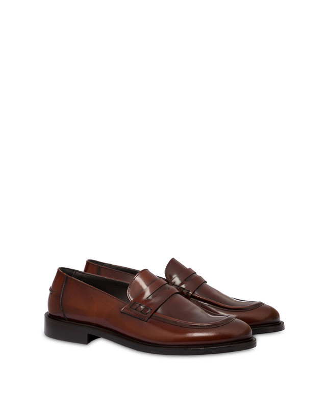 Pollini Mocassini In Vitello Abrasivato 1920 Cuoio Saldi Di Fabbrica