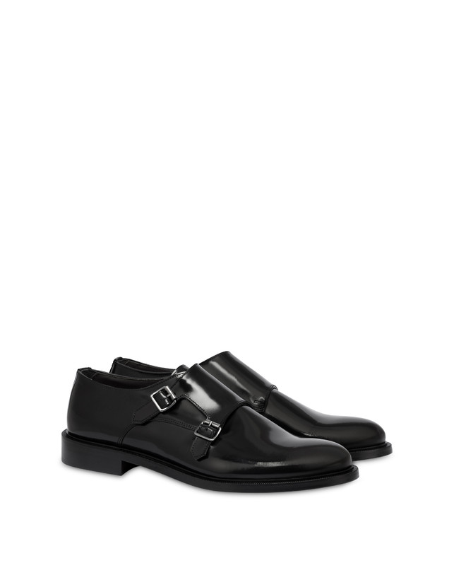 Pollini Monk Strap In Vitello 1920 Nero Negozio