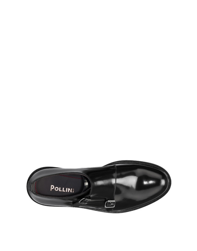 Pollini Monk Strap In Vitello 1920 Nero Negozio