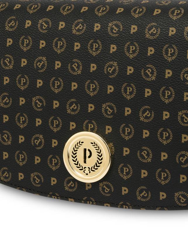 Pollini Borsa A Tracolla Heritage Pvc Nero/nero Moda