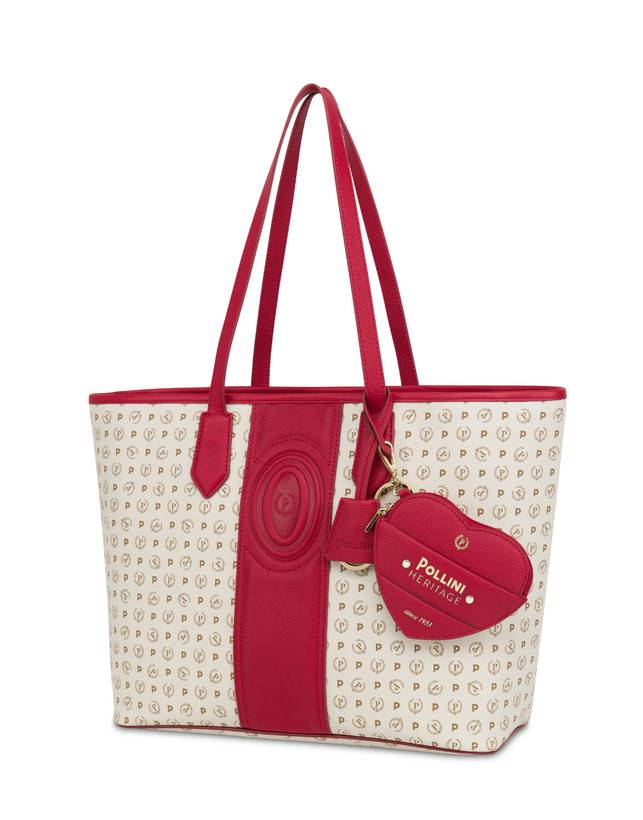 Pollini Shopping Bag Heritage 70th Anniversary Avorio/rosso Vendita