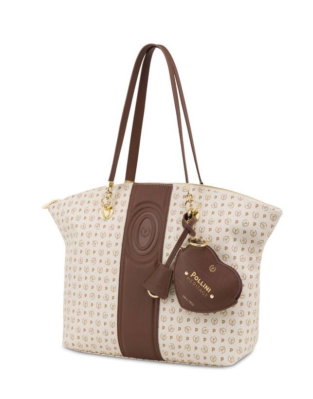 Pollini Tote Bag Heritage 70th Anniversary Avorio/marrone Soddisfazione Garantita
