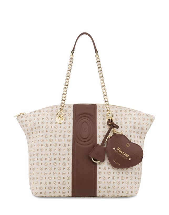 Pollini Tote Bag Heritage 70th Anniversary Avorio/marrone Soddisfazione Garantita
