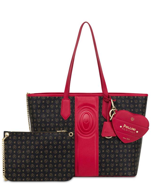 Pollini Shopping Bag Heritage 70th Anniversary Nero/rosso Shopping Online