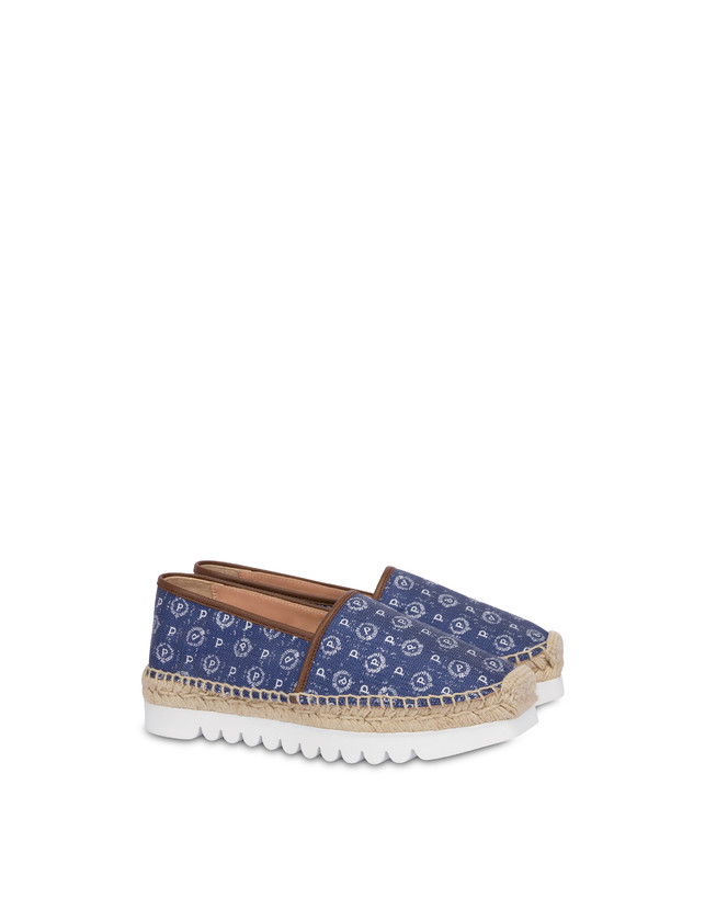 Pollini Espadrillas Heritage Denim Jacquard Blu/marrone Novità