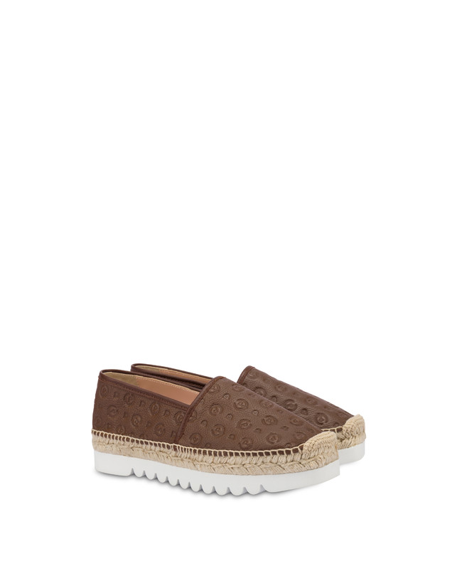 Pollini Espadrillas Heritage Logo Embossed Marrone Presa