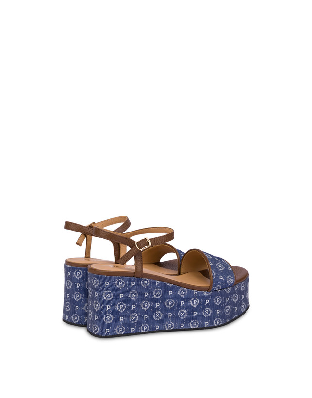 Pollini Zeppa Heritage Denim Jacquard Blu/marrone Offerta