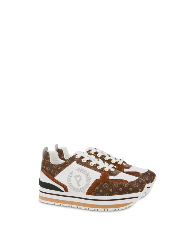 Pollini Sneakers In Vitello Heritage Forever Marrone/marrone/bianco Offerte