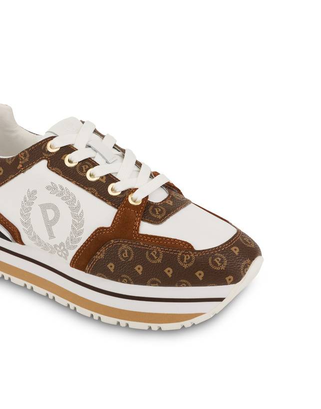 Pollini Sneakers In Vitello Heritage Forever Marrone/marrone/bianco Offerte