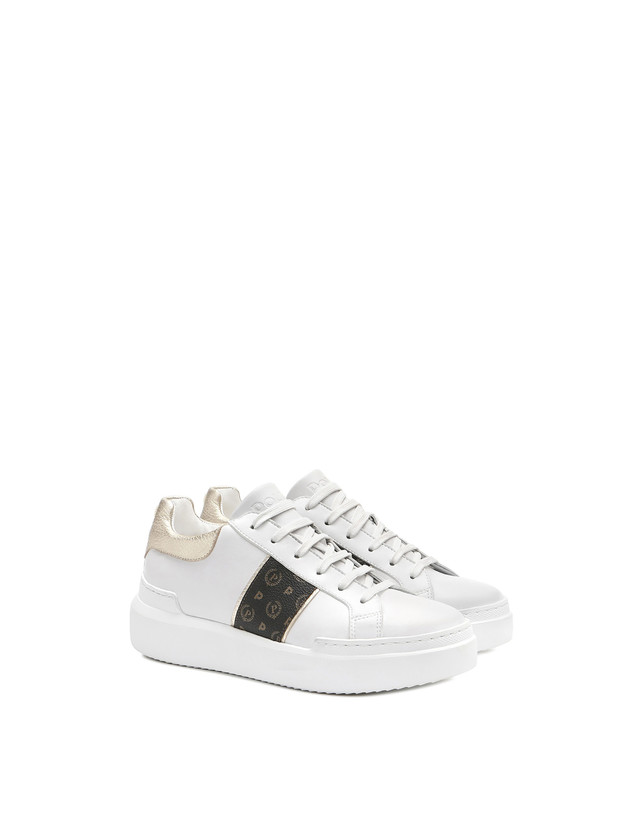 Pollini Sneaker Nero/platino/bianco Saldi Di Fabbrica