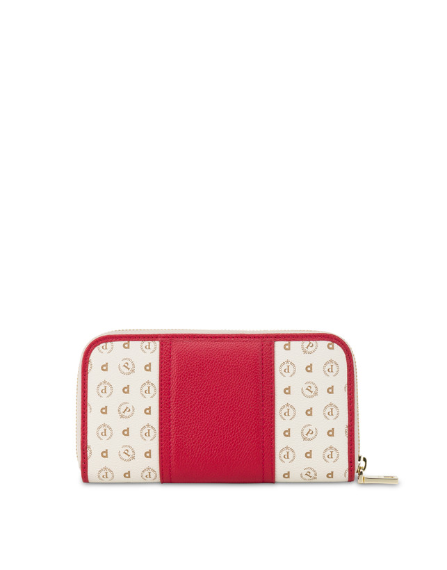 Pollini Portafoglio Zip Around Heritage 70th Anniversary Avorio/rosso In Linea
