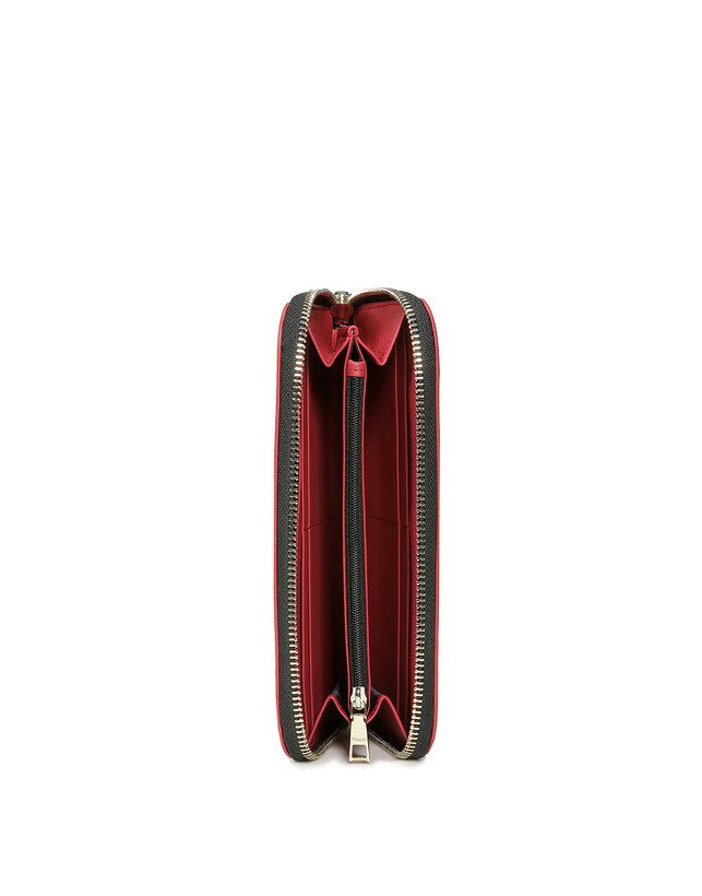 Pollini Portafoglio Zip Around Heritage Logo Classic Nero/lacca Soddisfazione Garantita
