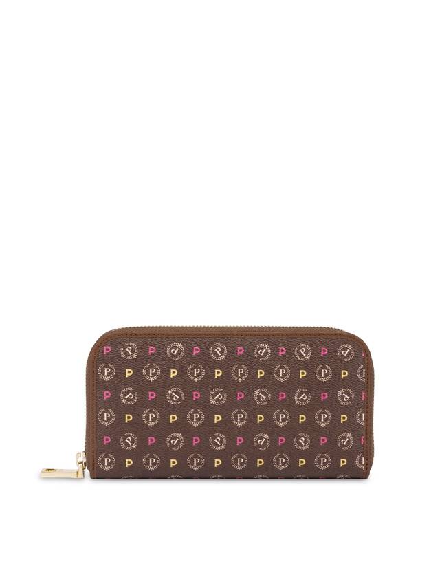 Pollini Portafoglio Zip Around Heritage Logo Classic Multicolor/marrone