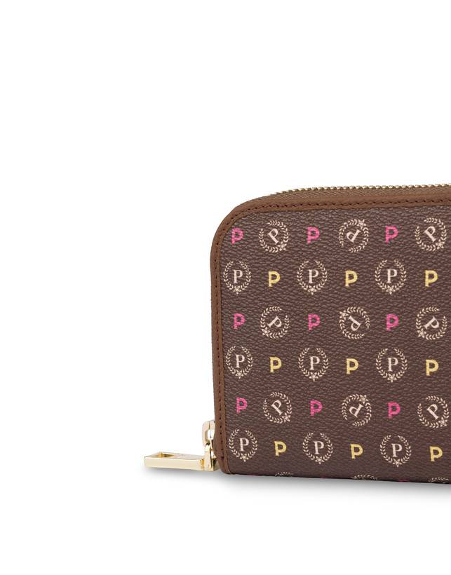 Pollini Portafoglio Zip Around Heritage Logo Classic Multicolor/marrone Consegna Veloce