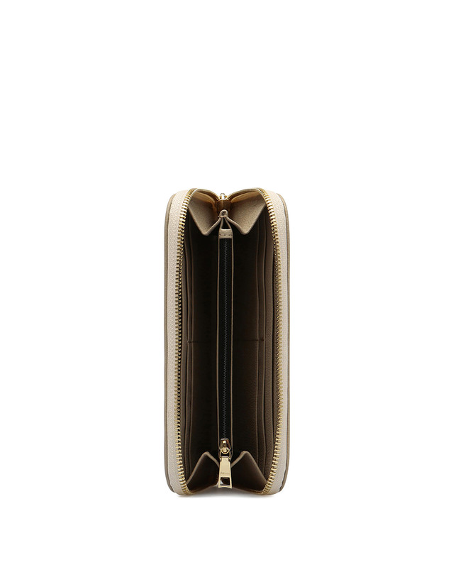 Pollini Portafoglio Zip Around Heritage Logo Classic Avorio/ghiaccio Promozione Limitata