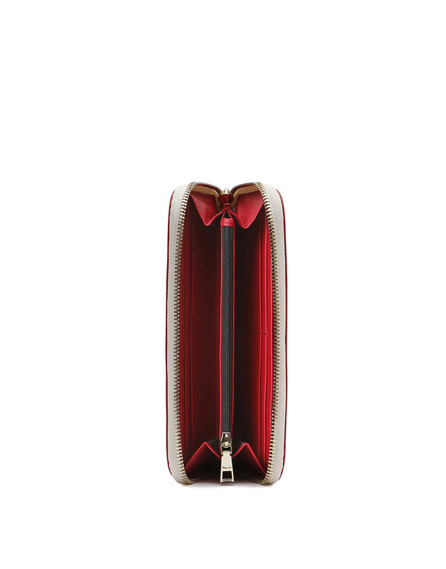 Pollini Portafoglio Zip Around Heritage Logo Classic Avorio/lacca Fino Al -60%