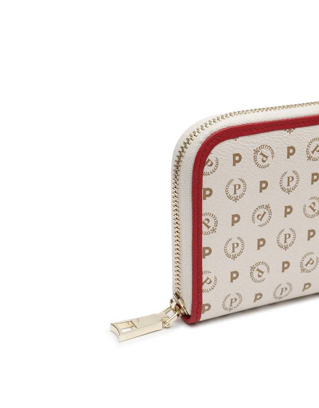 Pollini Portafoglio Zip Around Heritage Logo Classic Avorio/lacca Fino Al -60%