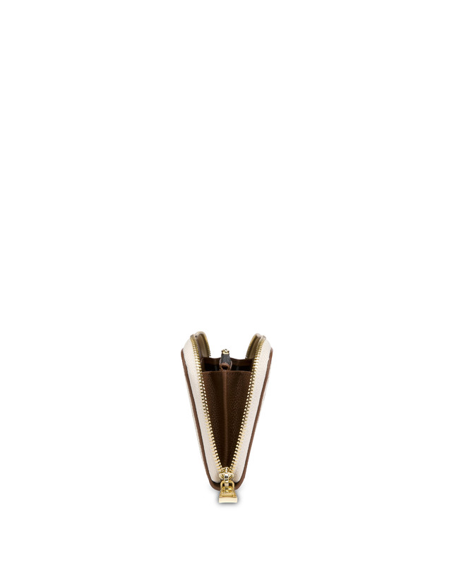 Pollini Portafoglio Zip Around Heritage Logo Classic Avorio/marrone Shopping Online