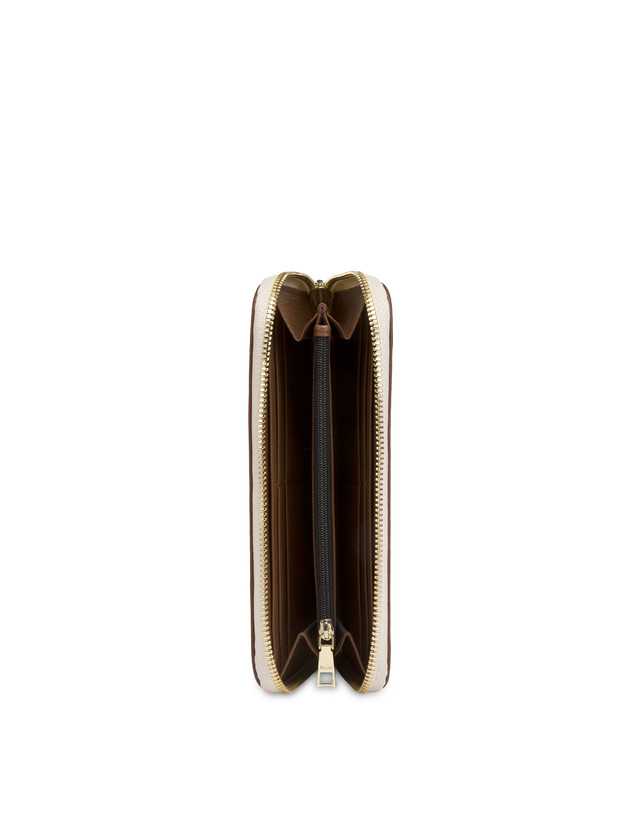 Pollini Portafoglio Zip Around Heritage Logo Classic Avorio/marrone Shopping Online