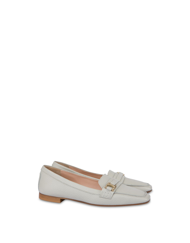 Pollini Mocassini In Vitello Uptown Gesso Vendita Calda