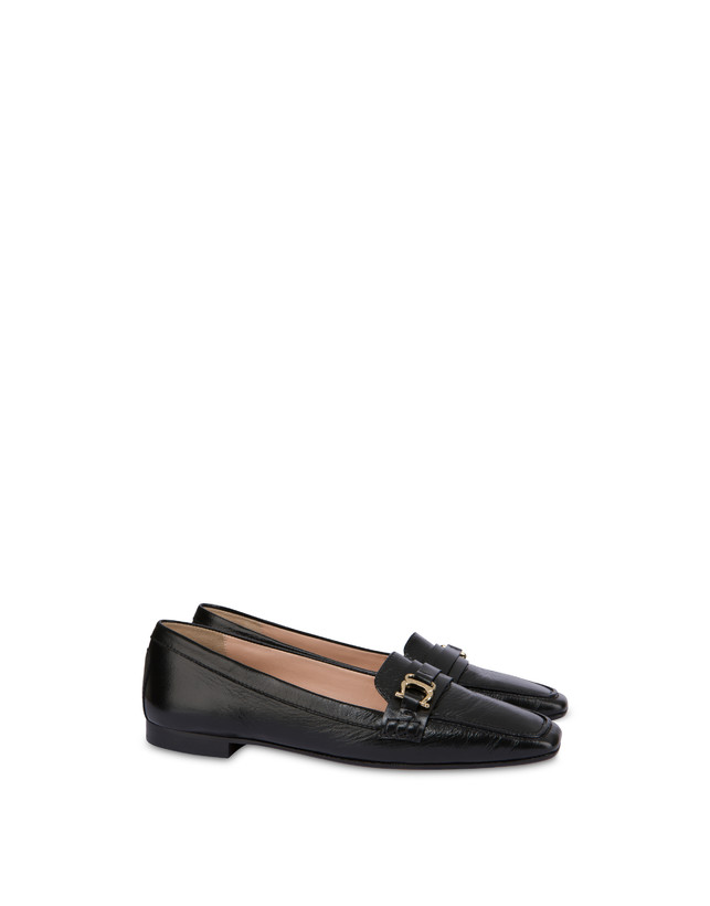 Pollini Mocassini In Naplak Uptown Nero Vendita Economica