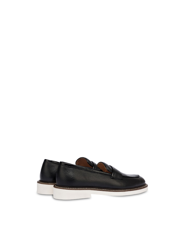 Pollini Mocassini In Vitello Mannish Nero/nero Negozio