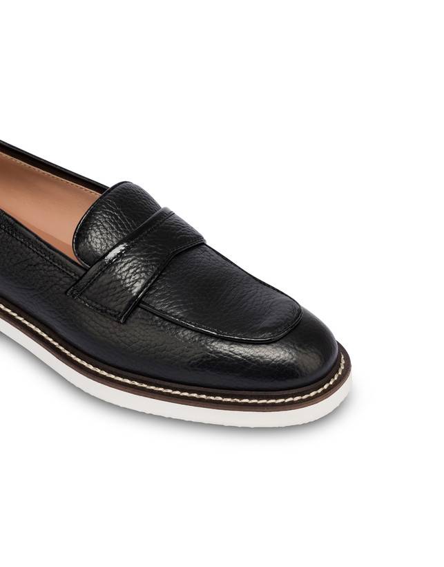 Pollini Mocassini In Vitello Mannish Nero/nero Negozio