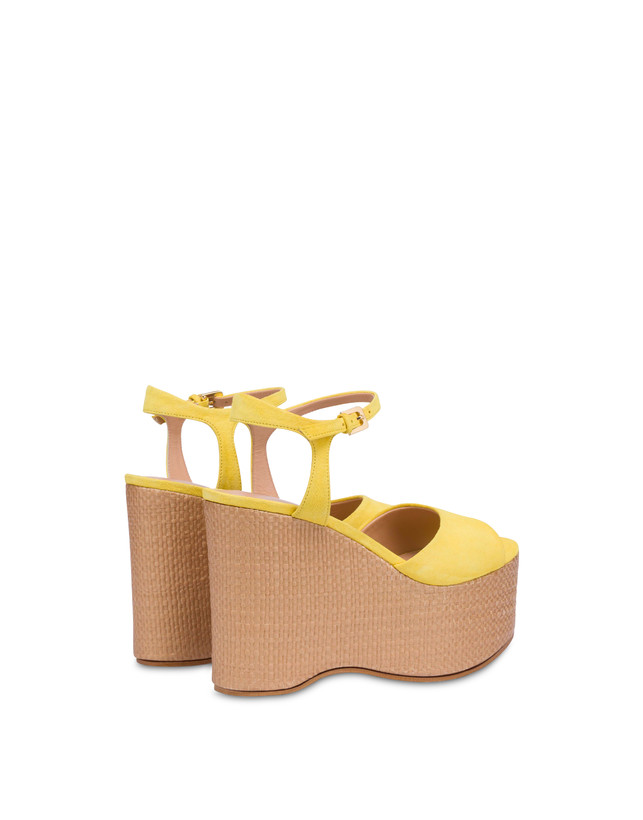 Pollini Sandali In Nappa Con Zeppa Capri Sun/naturale Nuovo