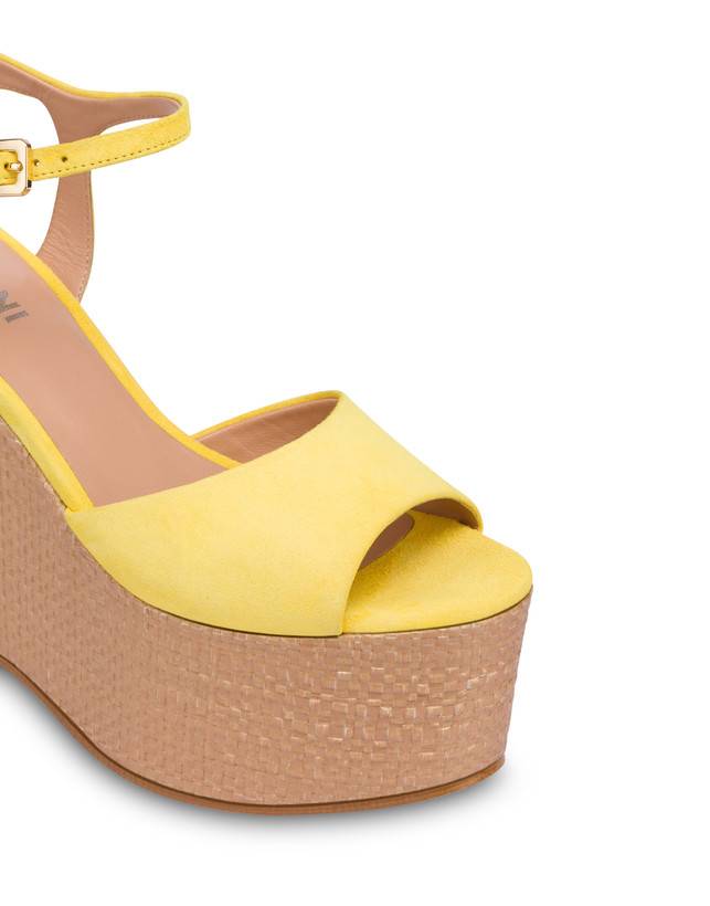 Pollini Sandali In Nappa Con Zeppa Capri Sun/naturale Nuovo